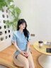 她芙（tafu）品牌女裝小香風(fēng)套裝裙女2025夏季新款法式優(yōu)雅氣質(zhì)小個(gè)子兩件套 湖藍(lán)色 M 曬單實(shí)拍圖
