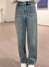 自巧小個(gè)子復古做舊直筒牛仔褲女2025新款微寬松遮胯顯瘦拖地長(cháng)褲 牛仔藍 S （3碼） 曬單實(shí)拍圖