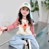 【萬(wàn)單爆品】女童插肩袖長(cháng)T秋季新款卡通可愛(ài)休閑打底上衣 TB7756冰淇淋暗粉 100 曬單實(shí)拍圖
