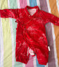 全棉時(shí)代寶寶過(guò)年拜年衣服新款嬰兒連體衣喜慶外出服新生兒哈衣過(guò)年衣服 亭臺畫(huà)卷紅底 73cm 曬單實(shí)拍圖