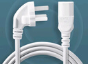 公牛電源線三孔通用電腦主機(jī)顯示器三芯帶插頭連接線電飯鍋電飯煲電炒鍋線平口凹槽品字口耦合器插座 平口/凹槽口通用【皮線款灰色】1.5米J4P 曬單實(shí)拍圖