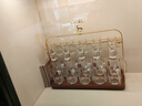 花季歲月家用金箔金山分酒器酒具套裝高檔白酒杯套裝輕奢高顏值套裝杯架 透明款6壺6杯+麋鹿杯架 曬單實(shí)拍圖