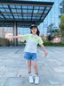 艾卡諾 I.KARNOW女童短袖T恤夏季洋氣時(shí)髦兒童純棉上衣漸變女孩夏裝大童半袖體恤 18907漸變綠 120 曬單實(shí)拍圖