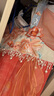 安妮優(yōu)兒（Anneyol）漢服女童公主裙2025春夏款中國風(fēng)古裝連衣裙兒童古風(fēng)唐裝超仙裙子 橘色 140 曬單實拍圖