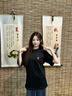 查爾斯桃心  潮牌T恤男女同款可愛(ài)卡通純棉學(xué)生情侶裝打底衫短袖 黑色 S  曬單實(shí)拍圖