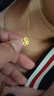 中國黃金（CHINA GOLD）黃金項鏈四葉草套鏈鎖骨鏈蜂巢時(shí)尚女款項鏈生日禮物女情人節禮物 約6g 曬單實(shí)拍圖