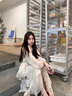 榮西圖2025新款春夏白色法式初戀仙女裙溫柔風領(lǐng)顯瘦垂墜感連衣裙長裙 白色連衣裙 S 建議80-95斤穿 曬單實拍圖