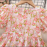 皮爾卡丹（pierre cardin）女童碎花連衣裙夏季2025新款夏裝兒童純棉裙子夏款大童女孩公主裙 粉色 160cm(160cm) 曬單實(shí)拍圖