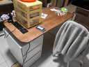 弘韻軒胡桃木色書(shū)桌輕奢高級感極簡(jiǎn)書(shū)房轉角電腦辦公桌復古奶油風(fēng)寫(xiě)字臺 【實(shí)木白蠟木】書(shū)桌+短柜 130*60*75cm 曬單實(shí)拍圖