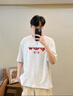 WASSUP2025搞怪貓眼T恤衫夏季寬松純棉國潮牌ins男女生短袖圓領(lǐng)重磅休閑 米白灰 常規(guī) XL 曬單實拍圖