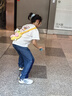 MQDMINI童裝女童天絲牛仔褲兒童防蚊褲女童褲子夏季輕薄透氣 開心兔子 曬單實拍圖