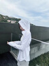 希蘇隆lulu防曬衣白色連帽冰絲女夏季薄款瑜伽服透氣修身防曬服防紫外線 白色 M 曬單實(shí)拍圖