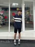 GXG男裝【涼感】 條紋拼色polo衫短袖男商務(wù)拼接上衣 25夏新品 藏青色 XL 曬單實(shí)拍圖