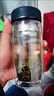 美克杰皮紋鵝蛋杯水晶底座車載泡茶杯雙層玻璃隔熱杯大容量玻璃水杯 黑色 350ml(雙層加厚玻璃) 曬單實拍圖