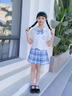 女童套裝兒童學(xué)院風(fēng)jk制服連衣裙夏裝百褶裙童裝夏天大童夏季裙子 玉桂狗鳶尾蘭+【贈送白中筒襪】 150cm 曬單實(shí)拍圖