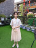 女童連衣裙夏裝2025新款女孩夏季中式國(guó)風(fēng)漢服裙子兒童公主裙套裝 橘粉色 140 曬單實(shí)拍圖