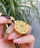 中國(guó)黃金（CHINA GOLD）黃金項(xiàng)鏈男女款百搭足金八寶羅盤吊墜情人節(jié)生日禮物送女友老婆 八寶羅盤項(xiàng)鏈【黑繩】約2.1g+品牌禮盒 曬單實(shí)拍圖