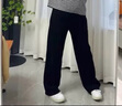 皓娥 孕婦闊腿褲子春秋季 外穿衣服孕媽裝小個子運動褲哺乳期產(chǎn)婦長褲 孕婦褲-黑色四季款（115-135斤） 曬單實拍圖