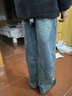 左西男童牛仔褲春秋裝兒童褲子2025新款男孩復古直筒長(cháng)褲 牛仔色 160 曬單實(shí)拍圖