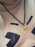 中國黃金（CHINA GOLD）平安鎖黃金項(xiàng)鏈男女足金吊墜長命鎖掛墜情人節(jié)送生日禮物嬰兒寶寶 平安鎖項(xiàng)鏈【黑繩】約4.1g 曬單實(shí)拍圖