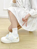 幻潮鳥(niǎo)可愛(ài)厚底板鞋女2025春季新款百搭休閑鞋子女學(xué)生面包鞋chic小白鞋 天藍(lán)色 37 曬單實(shí)拍圖