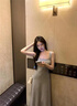 夢(mèng)琪嵐法式感無(wú)袖灰色吊帶連衣裙子女夏季2025新款氣質(zhì)顯瘦百搭背心長(cháng)裙 灰色吊帶裙 M 45/55kg 曬單實(shí)拍圖