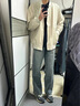 安初夏美式cleanfit棒球服外套男春秋短款飛行員工裝夾克高級感痞帥套裝 杏色+棉長白T恤+休閑西褲【三件裝】 XL 建議120-140斤 曬單實拍圖