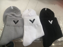 威克多（VICTOR）羽毛球襪 襪子透氣包裹含棉男款女款棉襪專業(yè)中筒運(yùn)動襪 SK252 黑白灰 M碼 曬單實(shí)拍圖