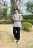楠笙記工裝錐形運(yùn)動(dòng)褲男士夏季新款九分冰絲寬松闊腿束腳學(xué)生休閑長(zhǎng)褲子 黑色 XL 曬單實(shí)拍圖