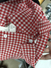 DALEY MODE春日系軟妹可愛(ài)polo領(lǐng)格子長(cháng)袖襯衫女學(xué)生韓版寬松百搭學(xué)院風(fēng)百搭 紅色格子 S 曬單實(shí)拍圖