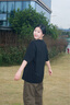 卡賓（CABBEEN）【發(fā)泡印花】涼感短袖T恤男2025夏季新款潮流鉚釘寬松黑半袖 煤黑色01（寬松版型） S /165/46 曬單實拍圖