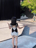 G.DUCKKIDS小黃鴨童裝女童泳衣夏季兒童泳裝女孩子一體裙式海邊沙灘服溫泉服 白色吊帶 90 尺碼建議1~2歲cm 曬單實(shí)拍圖
