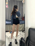 LPOX高腰緊身短褲女韓百搭氣質(zhì)修身顯瘦休閑小個(gè)子熱褲夏季超短褲秋冬 黑色后拉鏈 XS 曬單實(shí)拍圖