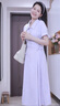艾珠兒（Aizhuer）2025新款法式溫柔紫色短袖襯衫連衣裙子女夏季小個(gè)子氣質(zhì)收腰長裙 【紫色】 L 建議100-115斤 曬單實(shí)拍圖