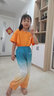 親子裝一家三口四口夏季2024新款母子母女裝洋氣全家庭運(yùn)動(dòng)服套裝 如圖顏色 橙色T恤+褲子 120碼 37-45斤 曬單實(shí)拍圖