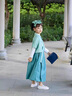 綴櫻兒童書童演出服 國學(xué)服古裝小學(xué)生三字經(jīng)弟子規(guī)女童朗誦服 繡竹連衣裙馬甲款+頭飾 M 130cm 曬單實(shí)拍圖