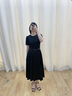 MeetMetro瑪依爾黑色短袖連衣裙女2025夏季新款收腰通勤圓領(lǐng)T恤裙 黑色【現(xiàn)貨閃電發(fā)】 S 曬單實(shí)拍圖