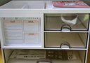 沃福友抽屜式收納盒桌面宿舍化妝品文具筆筒工位辦公桌上透明疊加置物架 三層分格【白色】贈送10張便簽 中號2層 曬單實(shí)拍圖