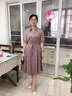 俞兆林中年媽媽裝夏裝連衣裙高貴2025新款中老年女裝夏季闊太太洋氣裙子 紫色 2XL (建議105-120斤) 曬單實拍圖