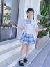 女童套裝兒童學(xué)院風(fēng)jk制服連衣裙夏裝百褶裙童裝夏天大童夏季裙子 玉桂狗鳶尾蘭+【贈送白中筒襪】 150cm 曬單實(shí)拍圖