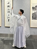 原創(chuàng  )正品【扶?！课簳x漢服白色男女同款春夏繡花古風(fēng)仙氣飄逸套裝 全套（大袖衫里衣外衣裙子護腕） XL 曬單實(shí)拍圖