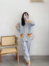 愛六甲月子服春秋純棉產(chǎn)后夏季薄款3月份哺乳睡衣孕婦產(chǎn)婦可哺乳家居服 A1176-1（夏薄款 適合25-35℃） L（適合135斤以內） 曬單實拍圖