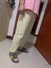 冰隱褲子夏季男潮牌港風(fēng)直筒褲子潮流百搭寬松休閑褲男長(cháng)褲夏季薄款 米白刺繡工裝版 M (建議80100斤) 曬單實(shí)拍圖