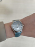 天梭（TISSOT）【官方授權店】瑞士手表 新品卡森臻我系列小美人月相石英女表 淺藍皮帶T122.223.16.353.00 曬單實(shí)拍圖