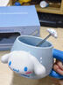 Hello Kitty庫洛米帶勺馬克杯陶瓷咖啡杯辦公室水杯家用可愛杯子女情人節(jié)禮物 玉兔狗公仔大肚杯帶勺-禮盒裝 曬單實(shí)拍圖