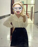 PMOG荷葉邊v領(lǐng)杏色長(cháng)袖襯衫女秋季設計感小眾法式溫柔風(fēng)超仙氣質(zhì)上衣 杏色 普通款 L 曬單實(shí)拍圖