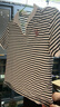 品彩（PinCai）短袖t恤女夏條紋v領(lǐng)字母刺繡上衣優(yōu)雅時尚打底衫 P143T1519 曬單實拍圖