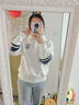 安踏（ANTA）美式復古翻領(lǐng)衛衣女寬松百搭套頭衫休閑長(cháng)袖上衣162518719 暖玉白-1 M (女165) 曬單實(shí)拍圖