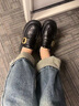 百麗弋沅英倫風(fēng)增高小皮鞋女2025新款春秋配裙子瑪麗珍高跟厚底松糕樂(lè)福鞋 黑色 35 (225mm) 曬單實(shí)拍圖