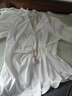三彩2025夏季新款解構白襯衫V領(lǐng)收腰褶皺襯衣設計感通勤極簡(jiǎn)風(fēng)S 曬單實(shí)拍圖